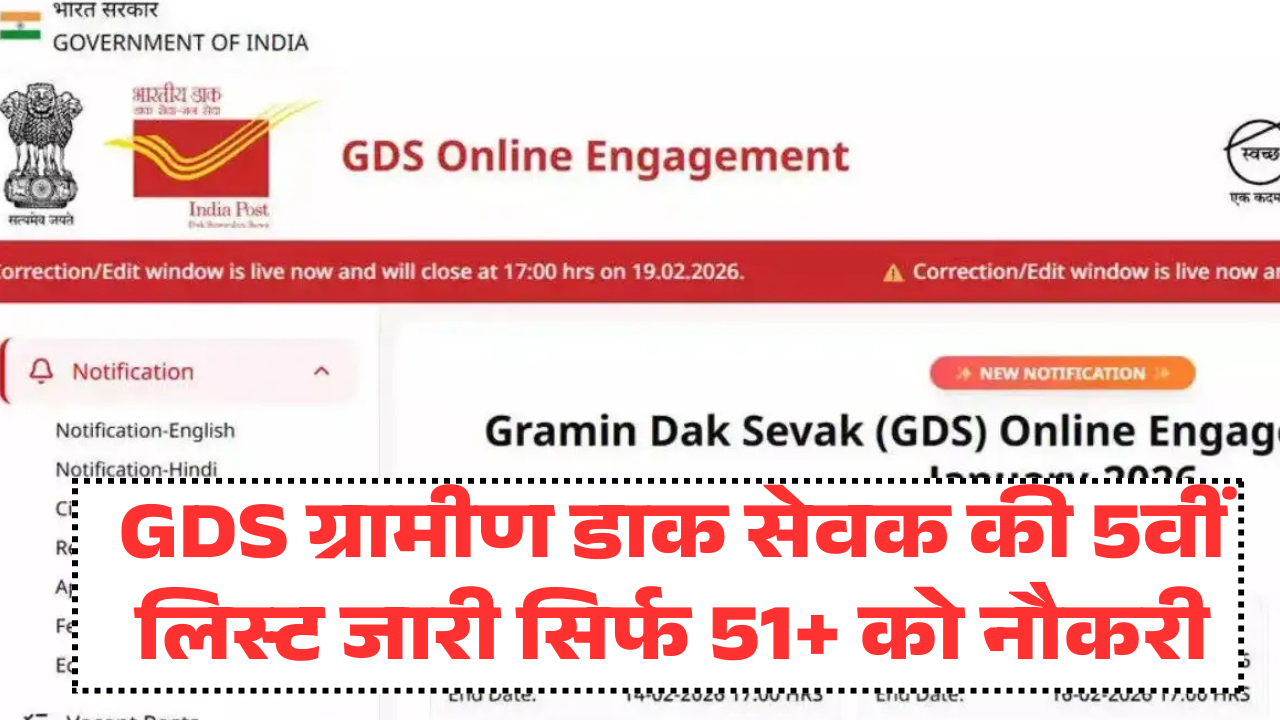 India Post GDS 5th Merit List 2025-26 Kab Aayegi