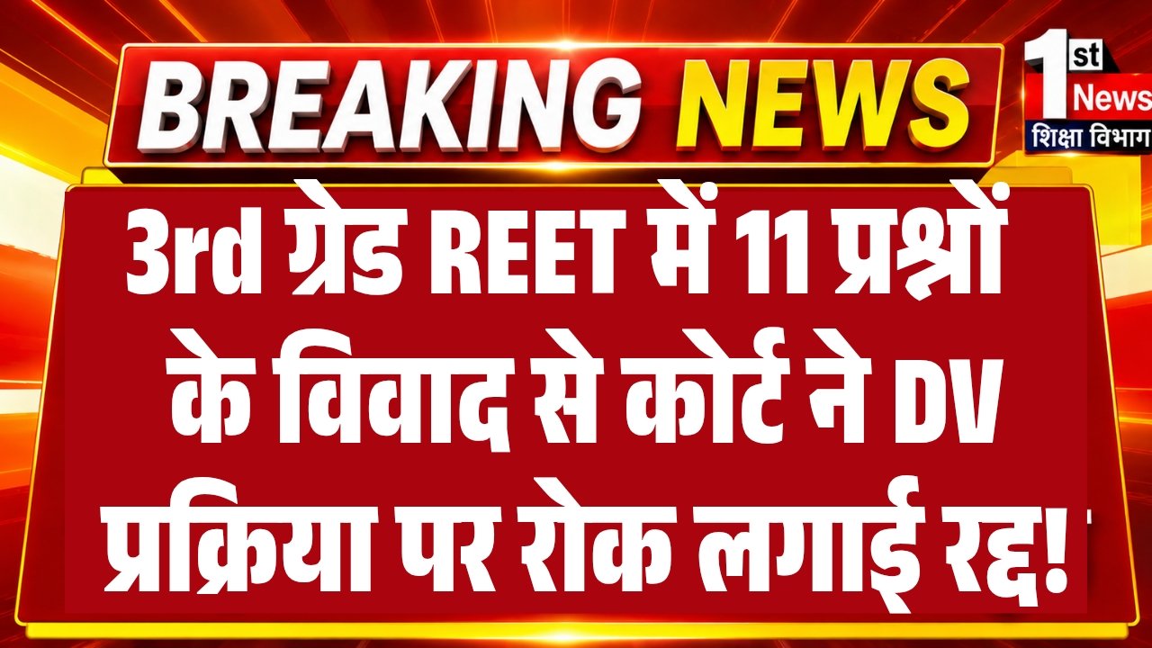 REET Mains Level 1 DV Schedule 2026 News