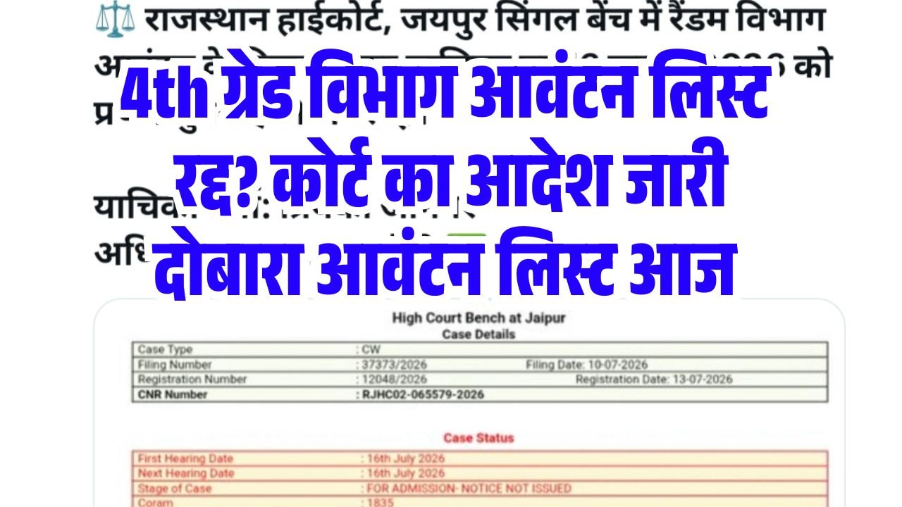 RSSB 4th Grade Vibhag Avantan List Dobara Court News